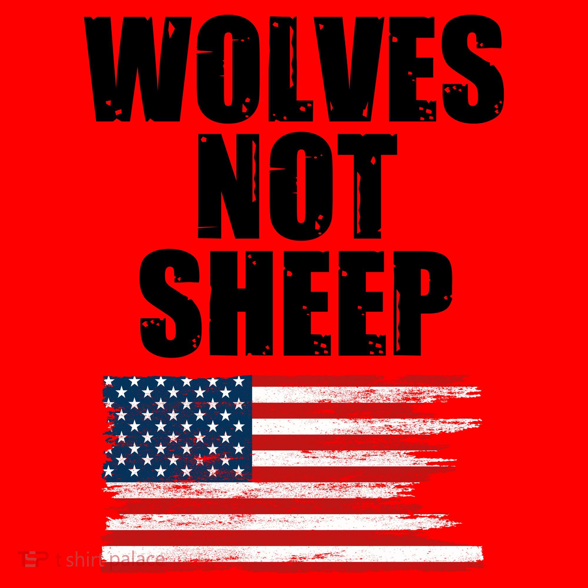 Wolves Not Sheep Distressed American USA Flag Santa Hat