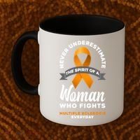 Wo Never Underestimate A Fights Multiple Sclerosis Gift Coffee Mug thumb 2