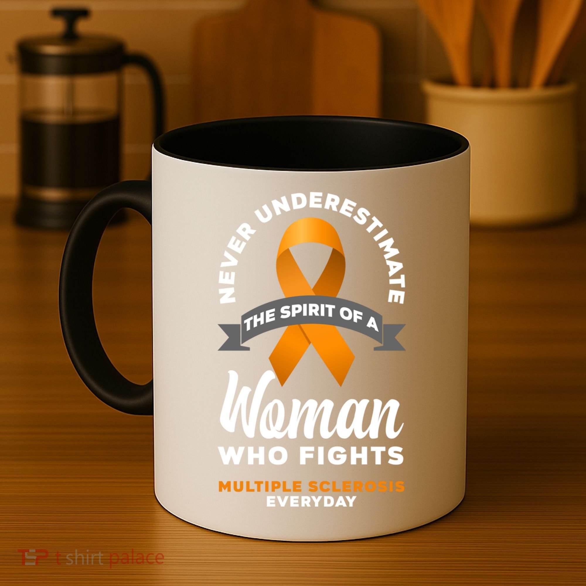 Wo Never Underestimate A Fights Multiple Sclerosis Gift Coffee Mug