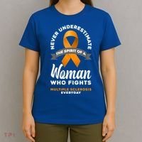 Wo Never Underestimate A Fights Multiple Sclerosis Gift T-Shirt thumb 4