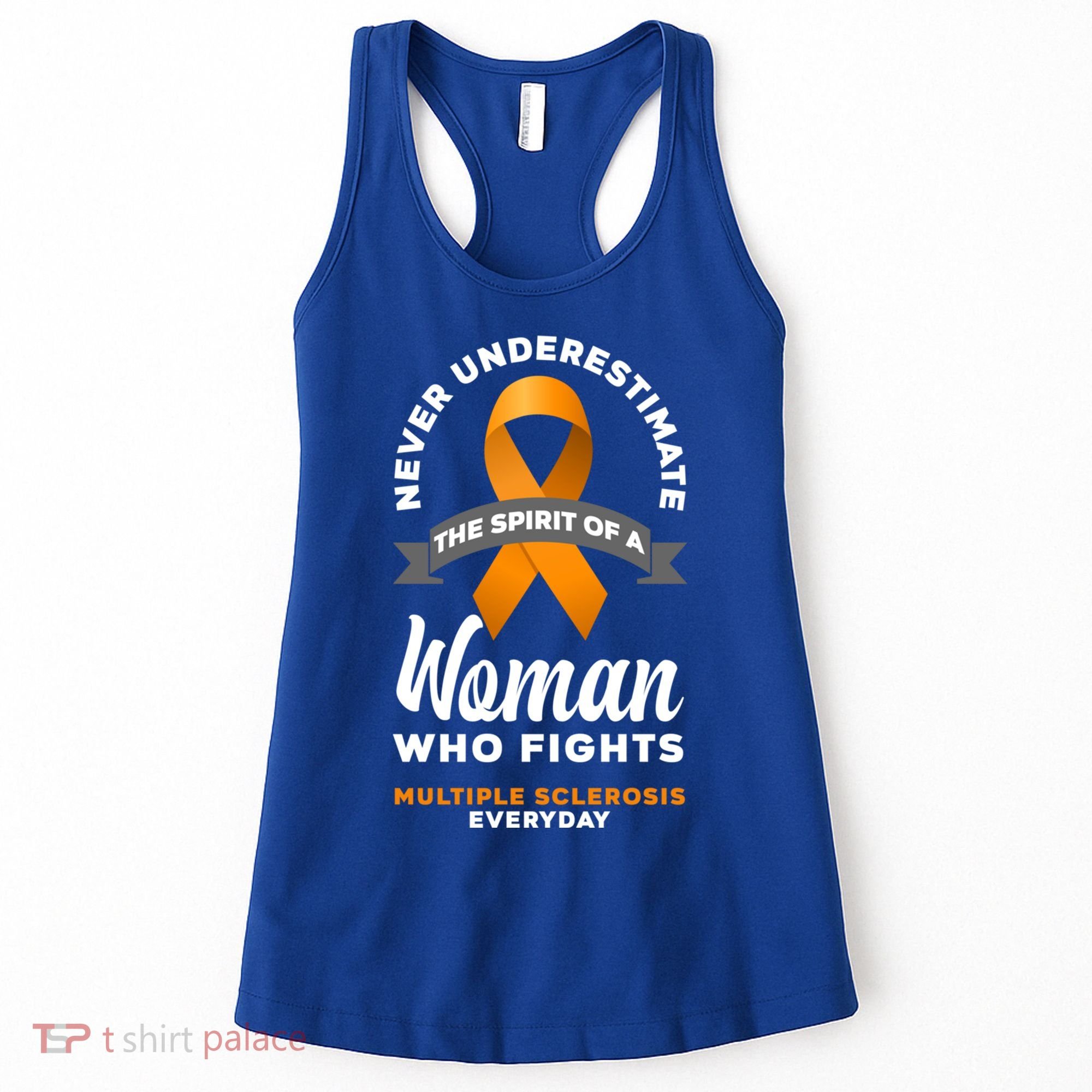 Wo Never Underestimate A Fights Multiple Sclerosis Gift Women's Tank Top