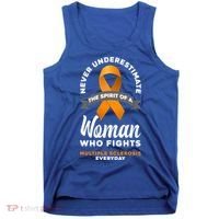 Wo Never Underestimate A Fights Multiple Sclerosis Gift Tank Top thumb 0