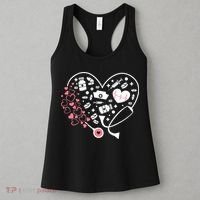 Women Nurses Valentines Day Gifts Hearts Stethoscope Funny Women's Tank Top thumb 3