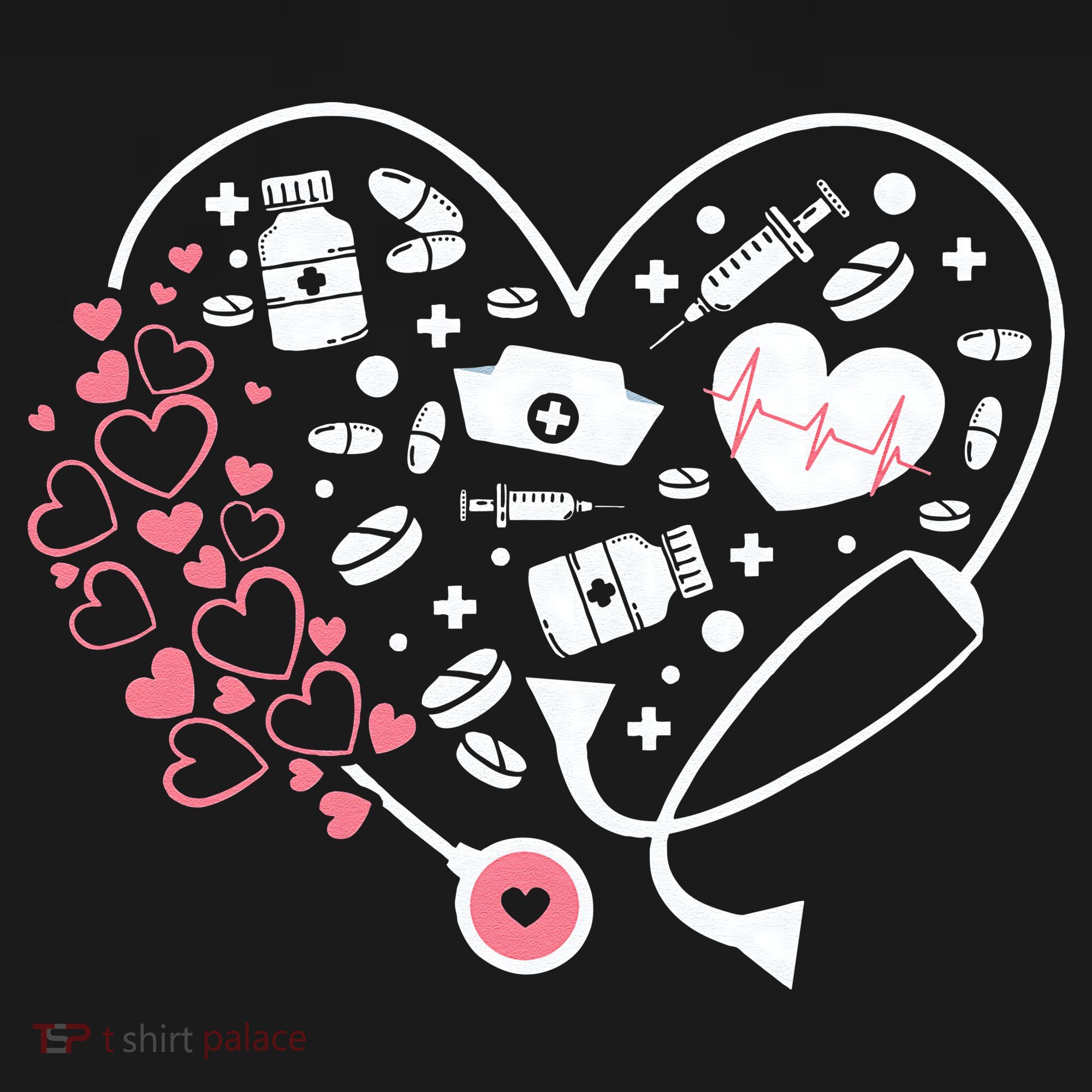 Women Nurses Valentines Day Gifts Hearts Stethoscope Funny Women's Tank Top