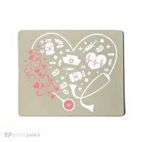 Women Nurses Valentines Day Gifts Hearts Stethoscope Funny Mousepad thumb 0