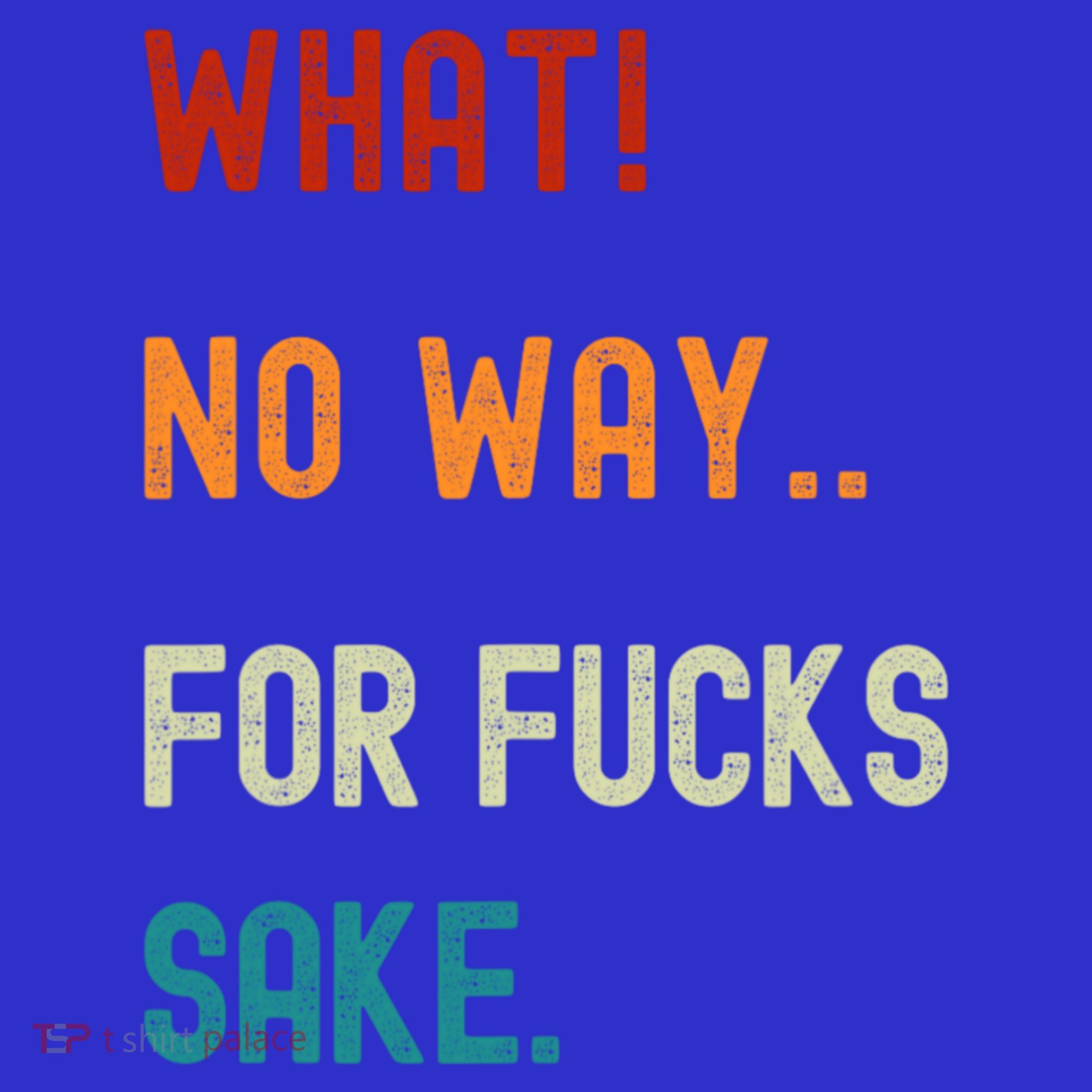 What No Way For Fucks Sake Sarcasm Saying T-Shirt