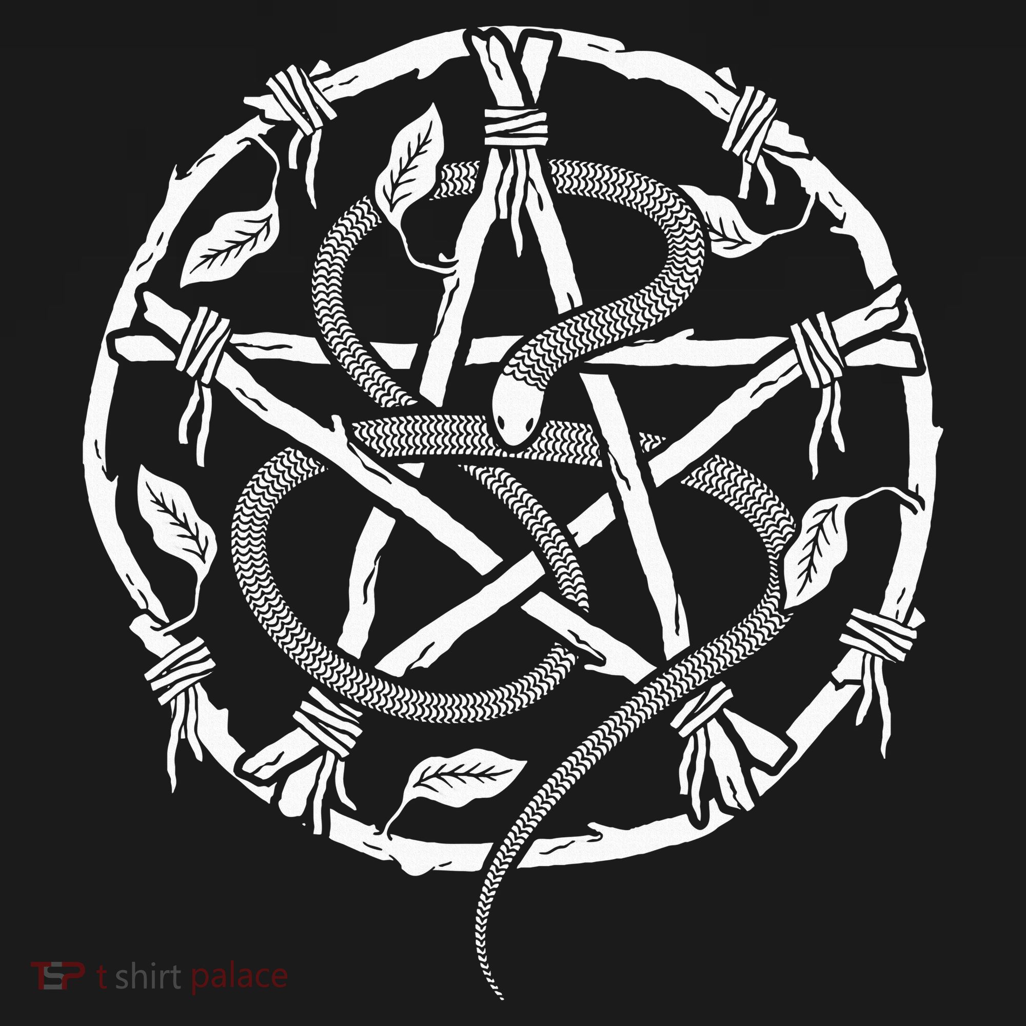 Wiccan Nature Witch Pentacle And Snake USA-Made Doggie Bandana