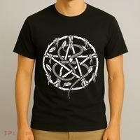 Wiccan Nature Witch Pentacle And Snake T-Shirt thumb 3