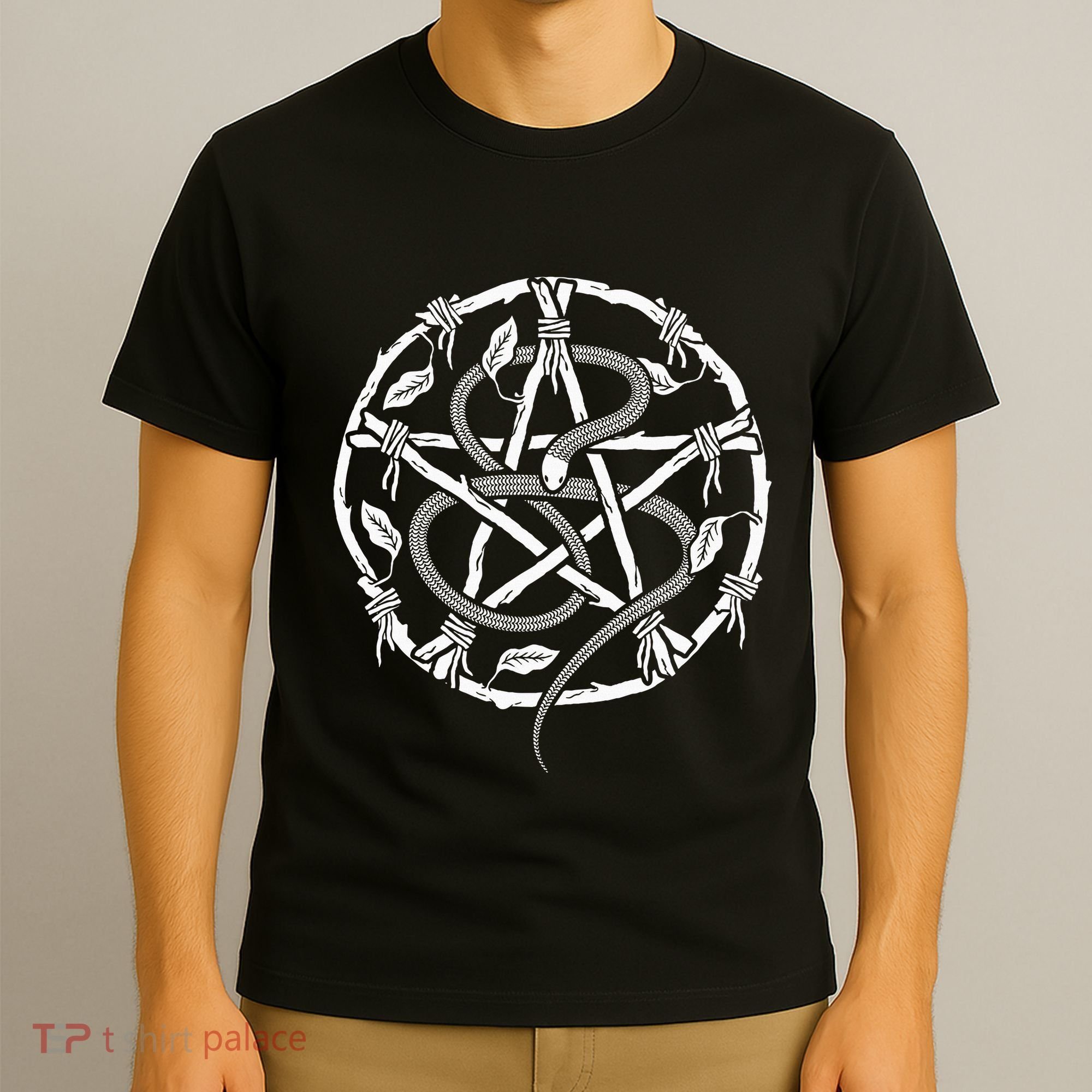 Wiccan Nature Witch Pentacle And Snake T-Shirt