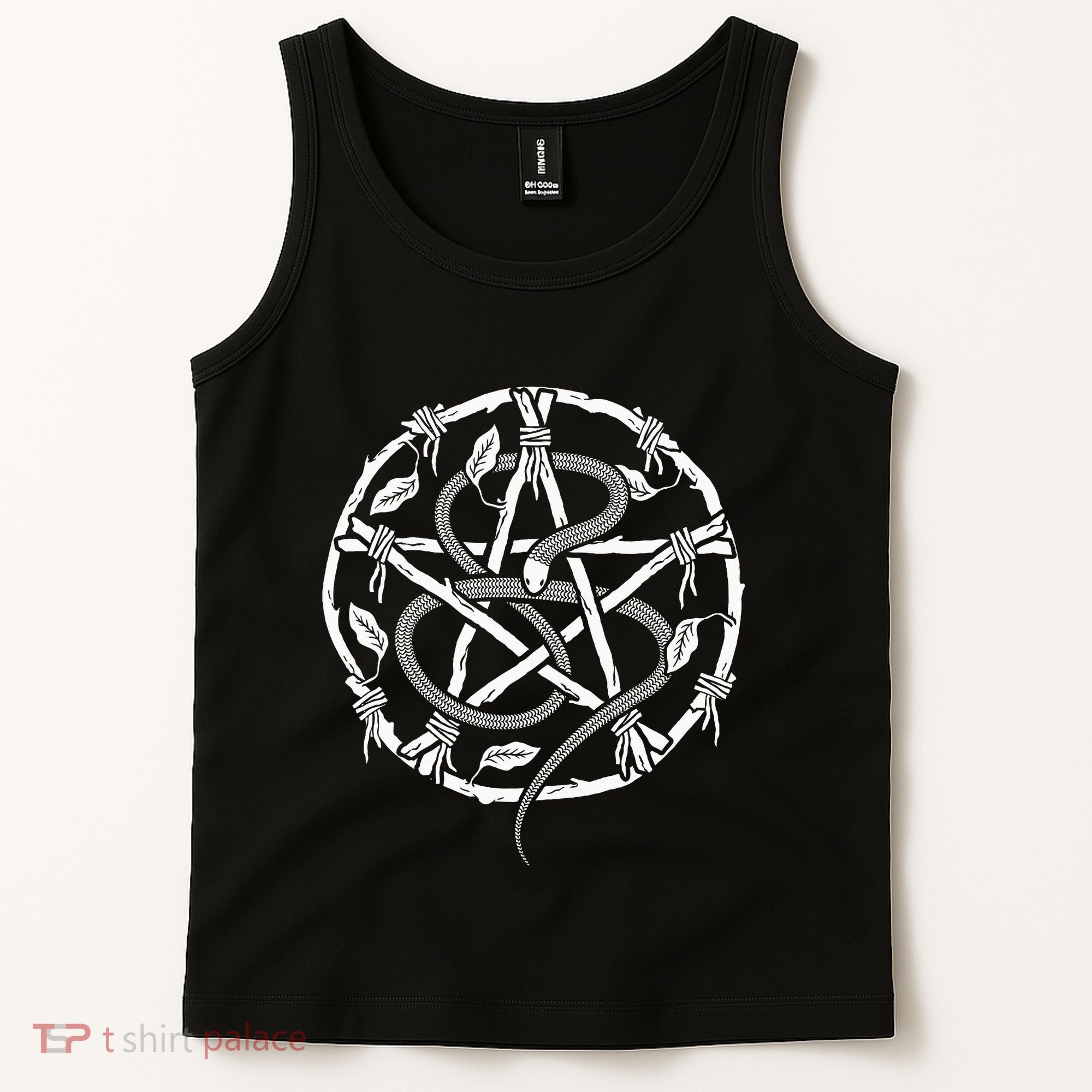 Wiccan Nature Witch Pentacle And Snake Tank Top