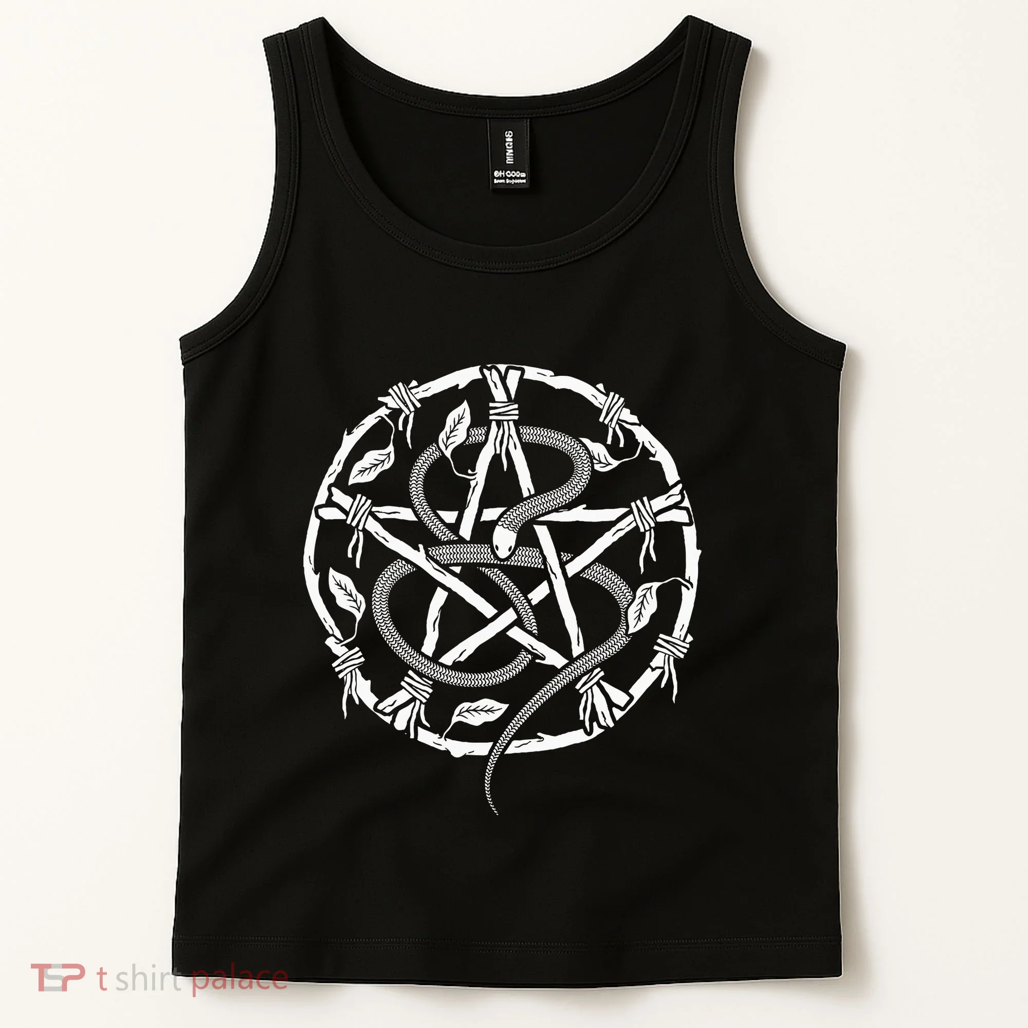 Wiccan Nature Witch Pentacle And Snake Tank Top