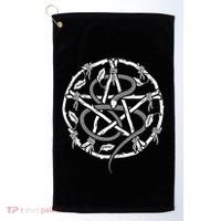 Wiccan Nature Witch Pentacle And Snake Golf Towel thumb 0