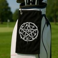 Wiccan Nature Witch Pentacle And Snake Golf Towel thumb 2