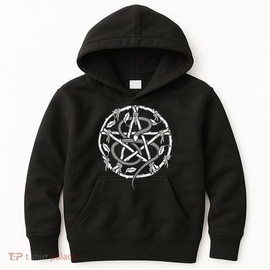 Wiccan Nature Witch Pentacle And Snake Kids Hoodie