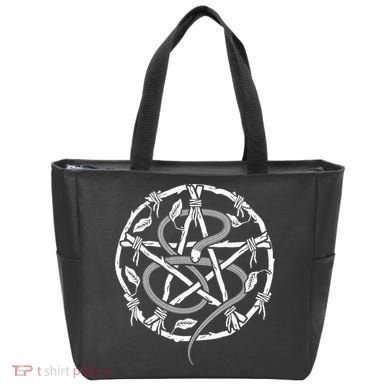 Wiccan Nature Witch Pentacle And Snake Tote Bag