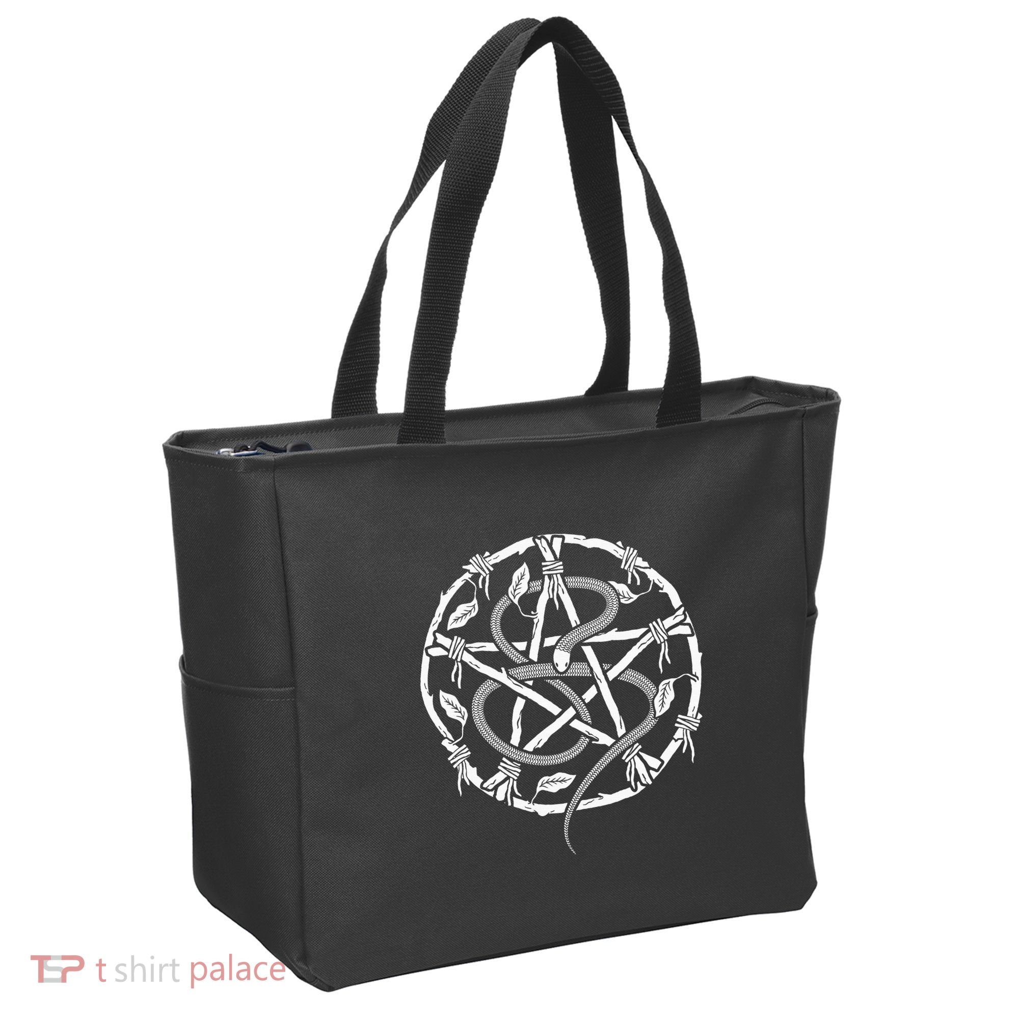 Wiccan Nature Witch Pentacle And Snake Tote Bag