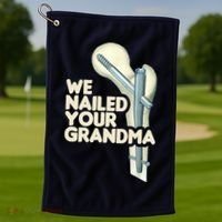 We Nailed Your Grandma Scrub Tech Funny Ortho Hip Surgery Golf Towel thumb 1