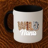 Wild Nana Zoo Born Two Be Wild Bgiftday Safari Jungle Animal Gift Coffee Mug thumb 2