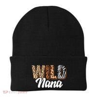 Wild Nana Zoo Born Two Be Wild Bgiftday Safari Jungle Animal Gift Beanie thumb 0