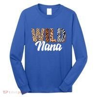 Wild Nana Zoo Born Two Be Wild Bgiftday Safari Jungle Animal Gift Long Sleeve Shirt thumb 0
