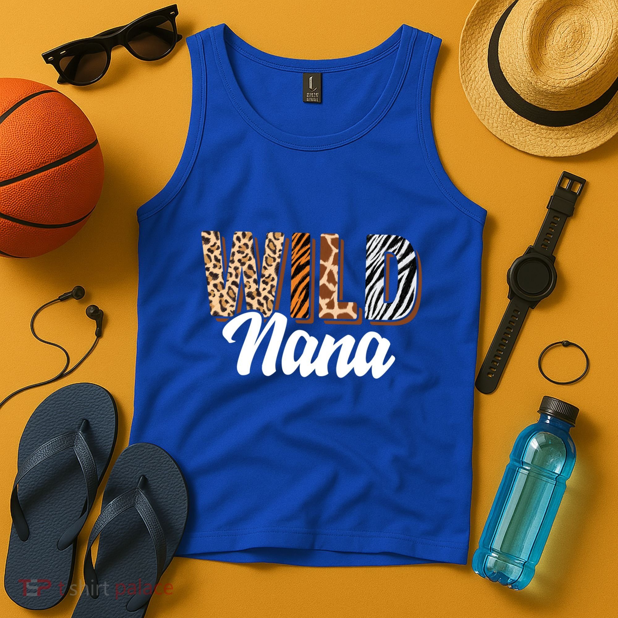 Wild Nana Zoo Born Two Be Wild Bgiftday Safari Jungle Animal Gift Tank Top