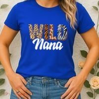 Wild Nana Zoo Born Two Be Wild Bgiftday Safari Jungle Animal Gift Women's T-Shirt thumb 2