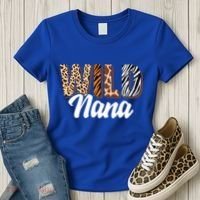 Wild Nana Zoo Born Two Be Wild Bgiftday Safari Jungle Animal Gift Women's T-Shirt thumb 3