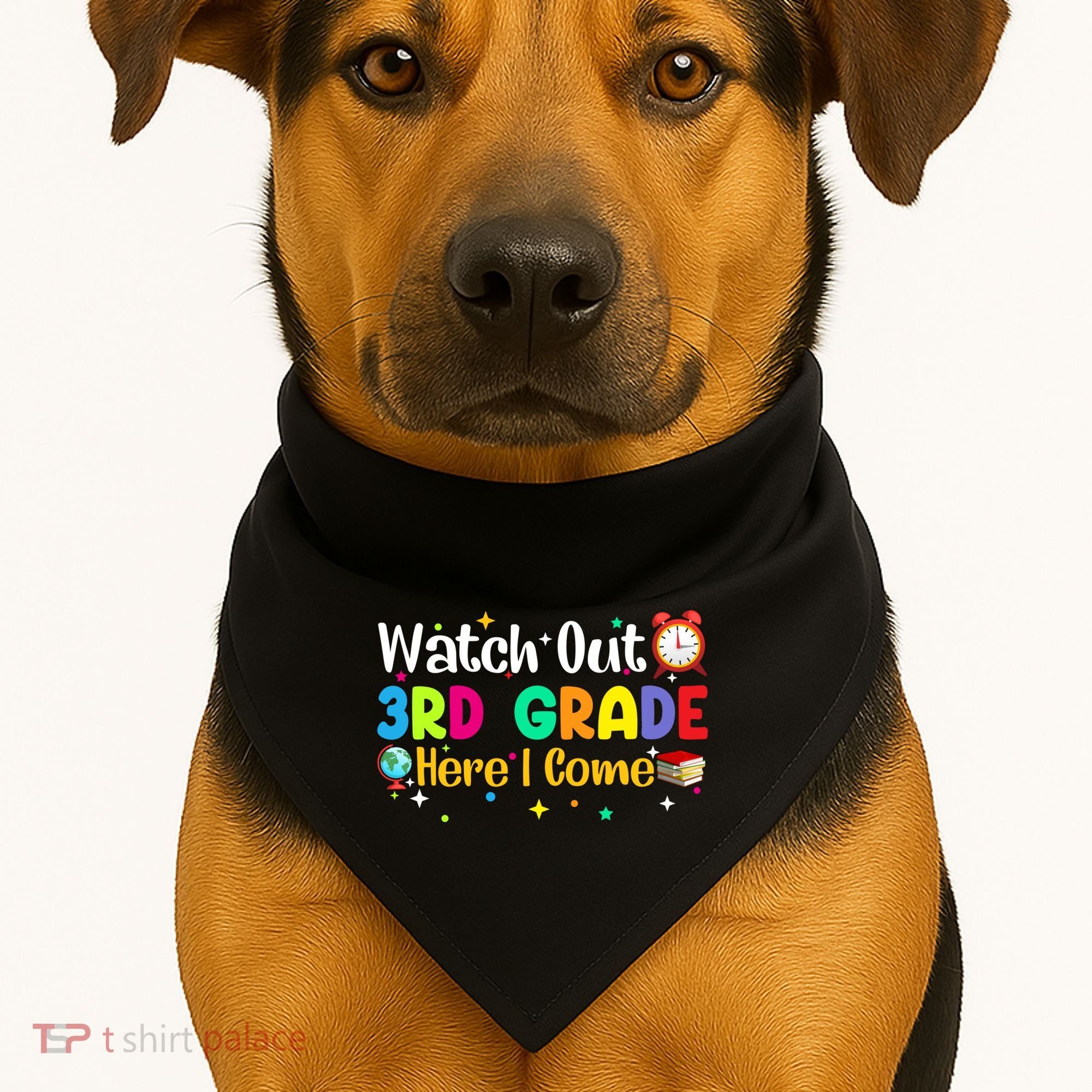 Watch Out 3Rd Grade Here I Come Third Grade Gift USA-Made Doggie Bandana
