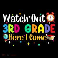 Watch Out 3Rd Grade Here I Come Third Grade Gift USA-Made Doggie Bandana thumb 2