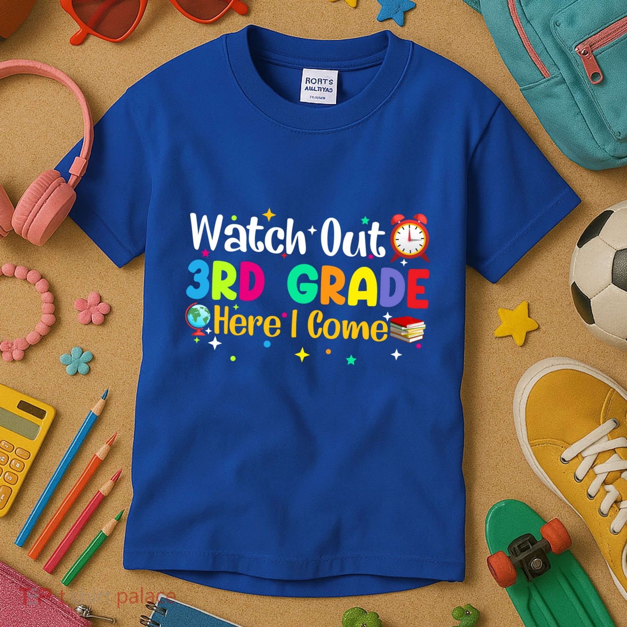 Watch Out 3Rd Grade Here I Come Third Grade Gift Kids T-Shirt