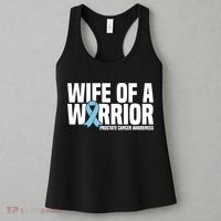 Wife Of A Warrior Blue Ribbon Prostate Cancer Awareness Meaningful Gift Women's Tank Top thumb 3