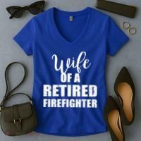 Wife Of A Retired Firefighter Gift Women's V-Neck T-Shirt thumb 2