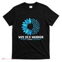 Wife Of A Warrior Blue Ribbon Prostate Cancer Awareness T-Shirt thumb 0
