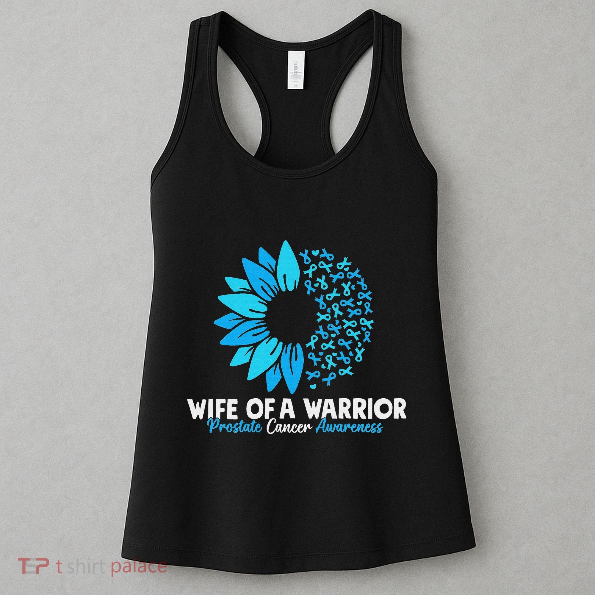 Wife Of A Warrior Blue Ribbon Prostate Cancer Awareness Women's Tank Top