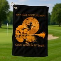 Witch On A Dark Desert Highway Cool Wind In My Hair Golf Towel thumb 1