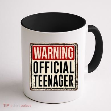 Warning Officially A Teenager Coffee Mug back