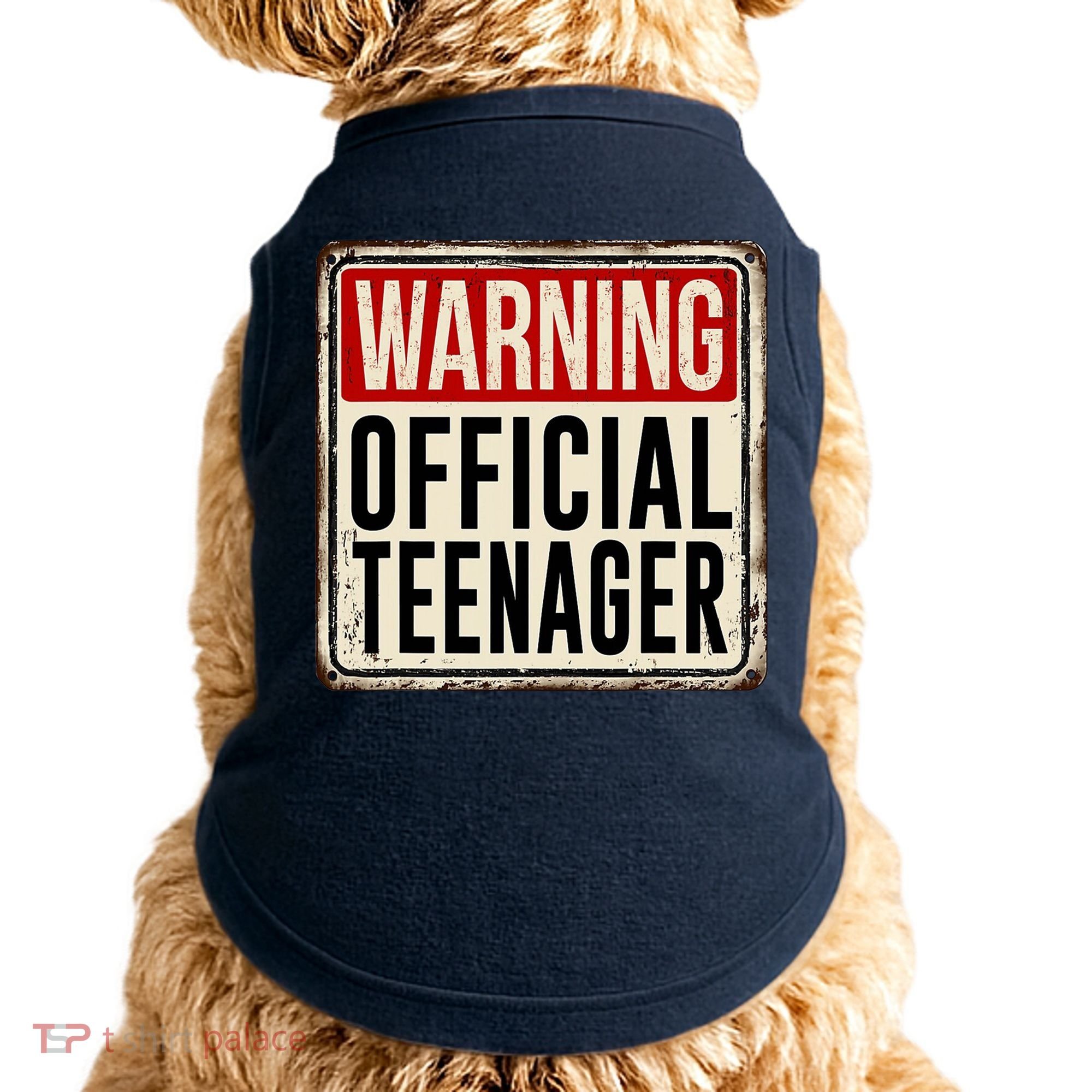 Warning Officially A Teenager Doggie Tank