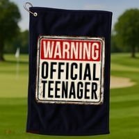 Warning Officially A Teenager Golf Towel thumb 1