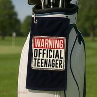 Warning Officially A Teenager Golf Towel thumb 2