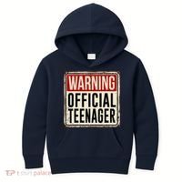 Warning Officially A Teenager Kids Hoodie thumb 0