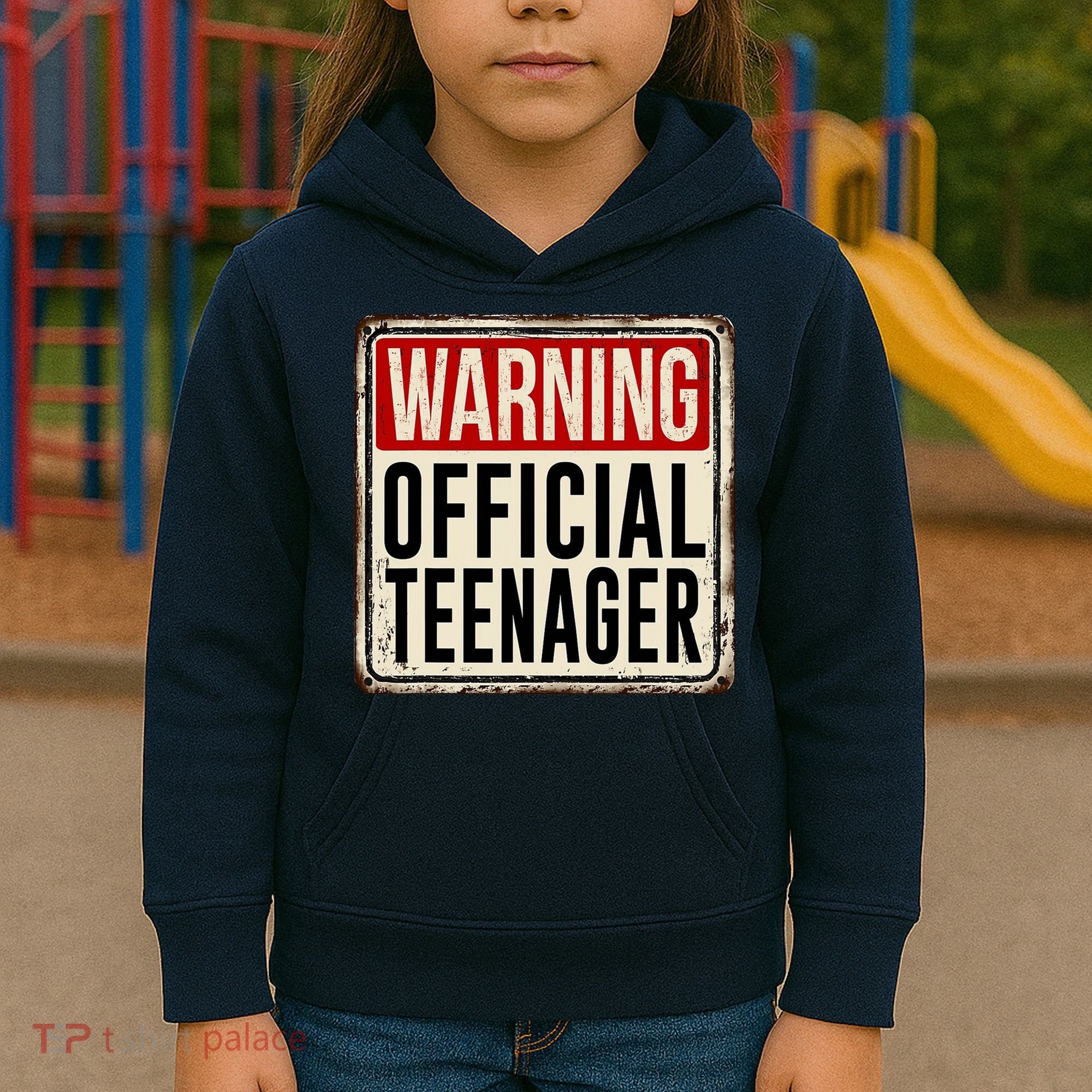 Warning Officially A Teenager Kids Hoodie
