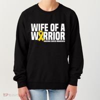 Wife Of A Warrior Bone Cancer Sarcoma Cancer Awareness Great Gift Women's Sweatshirt thumb 0