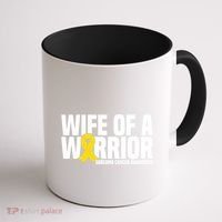 Wife Of A Warrior Bone Cancer Sarcoma Cancer Awareness Great Gift Coffee Mug thumb 1