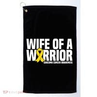 Wife Of A Warrior Bone Cancer Sarcoma Cancer Awareness Great Gift Golf Towel thumb 0