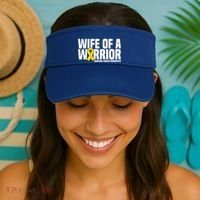 Wife Of A Warrior Bone Cancer Sarcoma Cancer Awareness Great Gift Visor thumb 2
