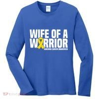 Wife Of A Warrior Bone Cancer Sarcoma Cancer Awareness Great Gift Women's Long Sleeve Shirt thumb 0