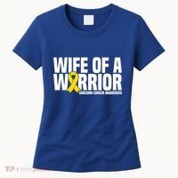 Wife Of A Warrior Bone Cancer Sarcoma Cancer Awareness Great Gift Women's T-Shirt thumb 0