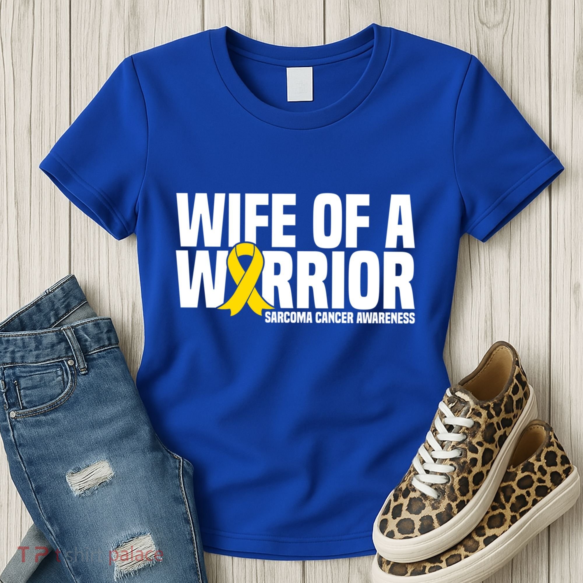 Wife Of A Warrior Bone Cancer Sarcoma Cancer Awareness Great Gift Women's T-Shirt