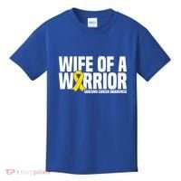 Wife Of A Warrior Bone Cancer Sarcoma Cancer Awareness Great Gift Kids T-Shirt thumb 0
