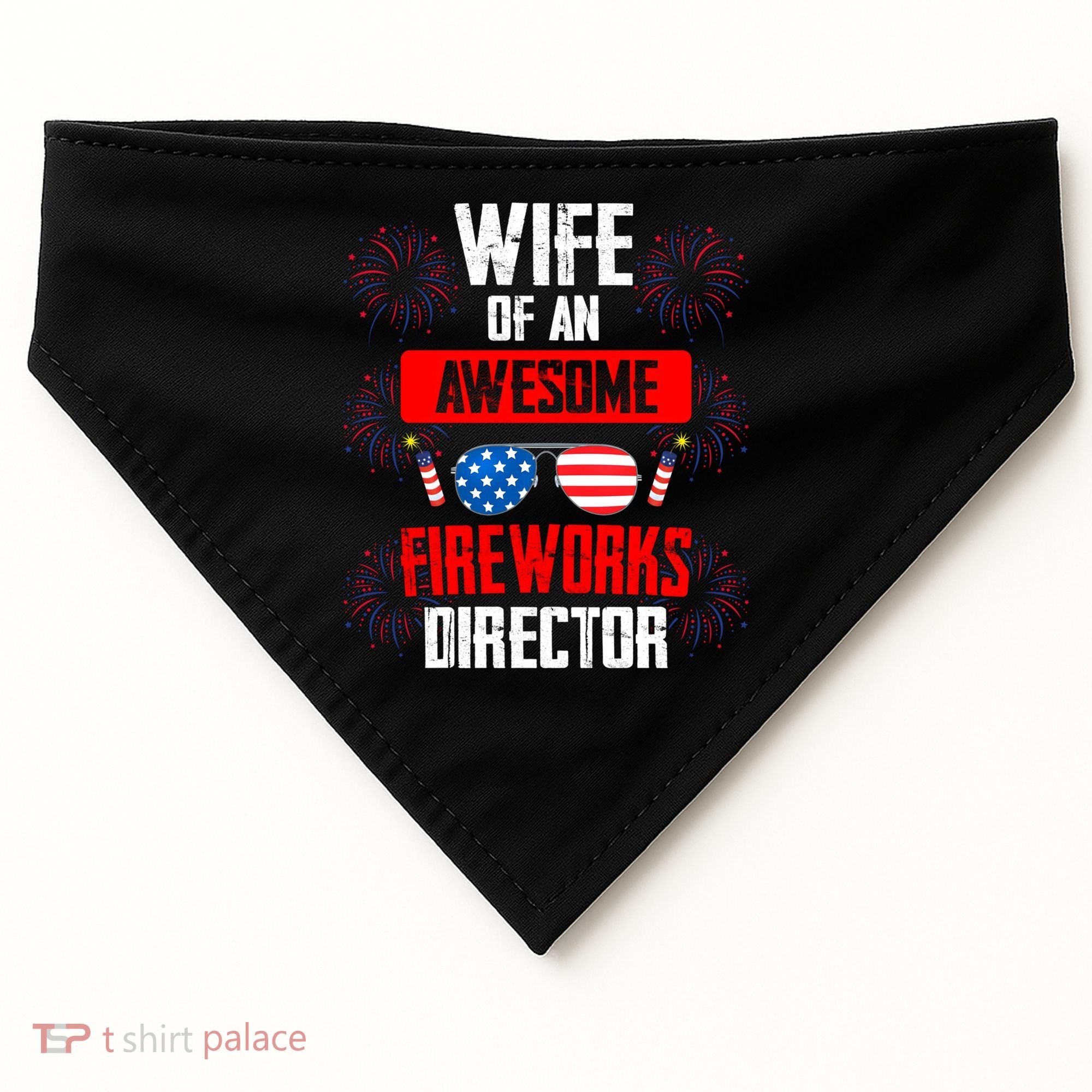 Wife Of An Awesome Fireworks Director Assistant Firework Gift USA-Made Doggie Bandana